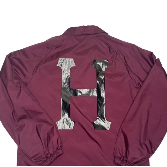 Huf Big H Burgundy Coach Jacket Sz M - Picture 6 of 11